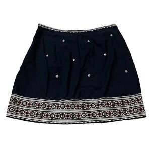 Women's Madewell Black & Maroon Embroidered Mini Skirt